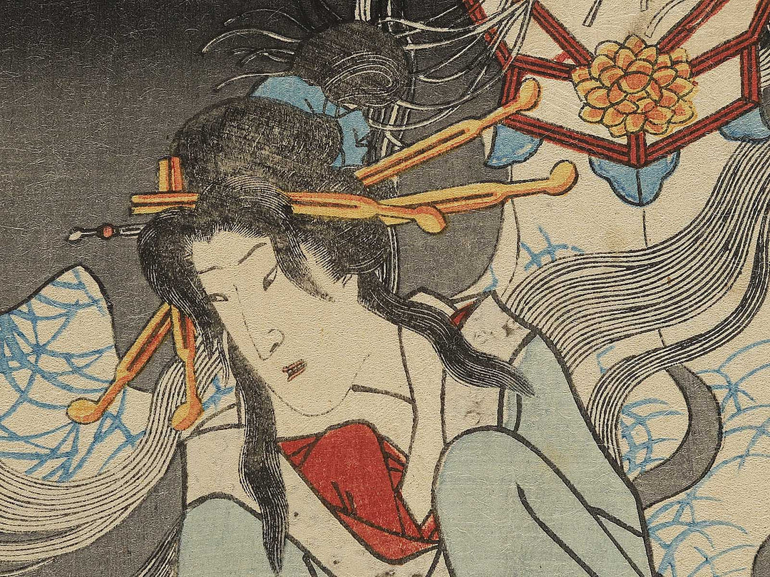 yon Yugao from the series Murasaki shikibu genji karuta by Utagawa Kunisada II (Kochoro Kunisada) / BJ345-401
