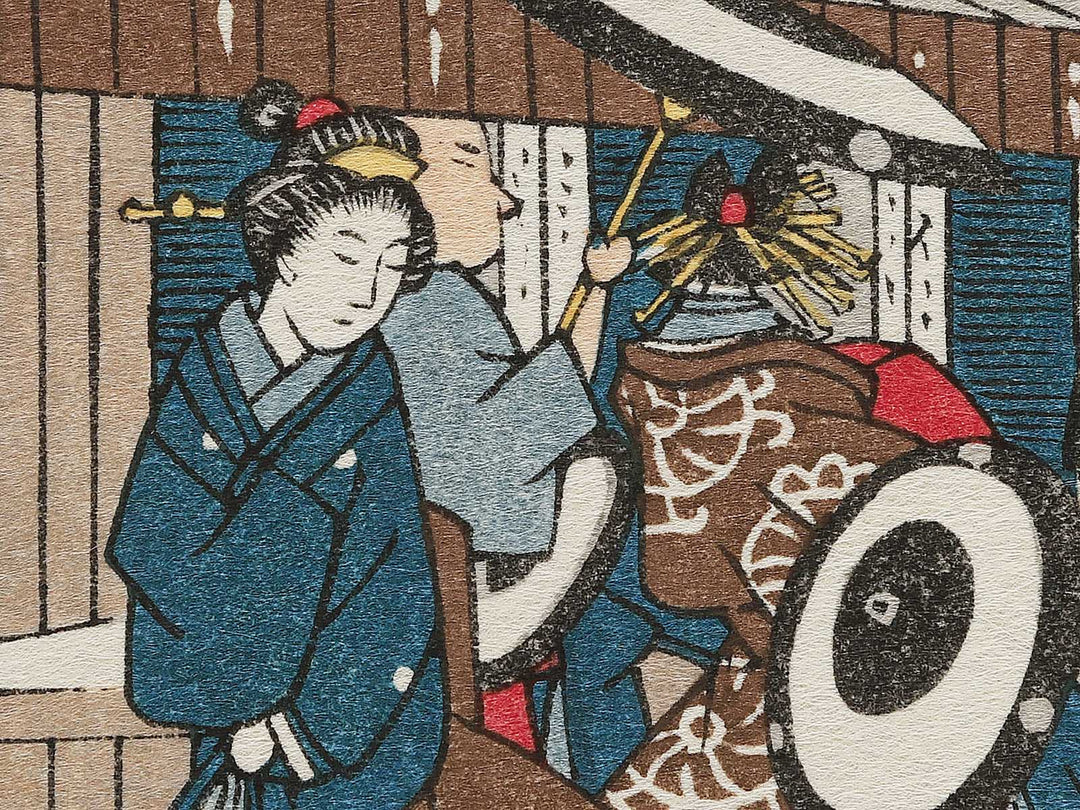 Holiday of Cherry Blossoms at Nakano-cho in the Yoshiwara from the series Famous Views of Edo by Utagawa Hiroshige, (Large print size) / BJ342-685