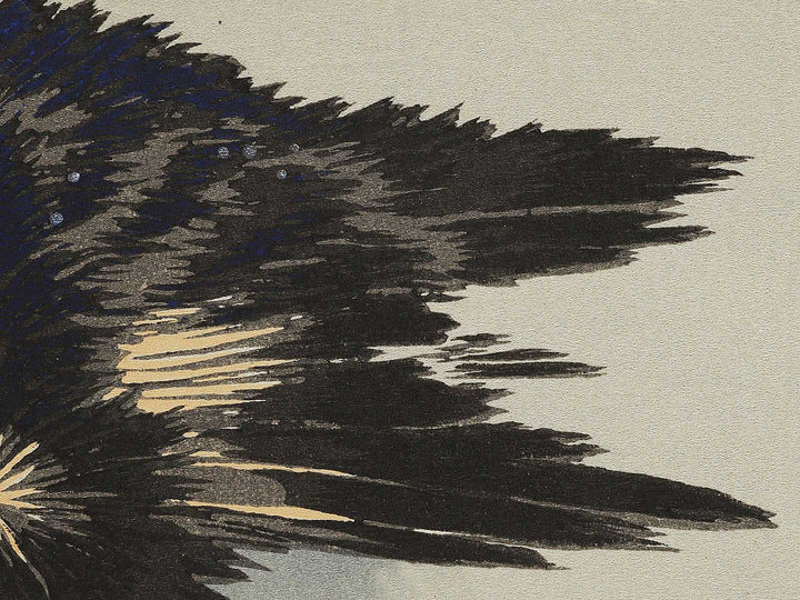 A cormorant stands resolute at the head of a rock by the sea by Katsushika Hokusai, (Medium print size) / BJ325-017