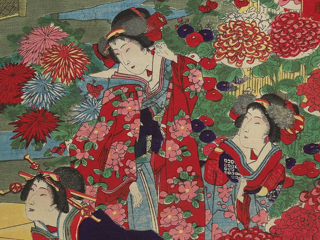 Kiku no sakari kaika no nigiwai by Yoshu Chikanobu / BJ345-373