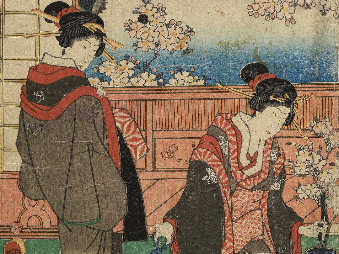 Kaneko Iseya nikai no zu by Utagawa Kuniaki / BJ342-384