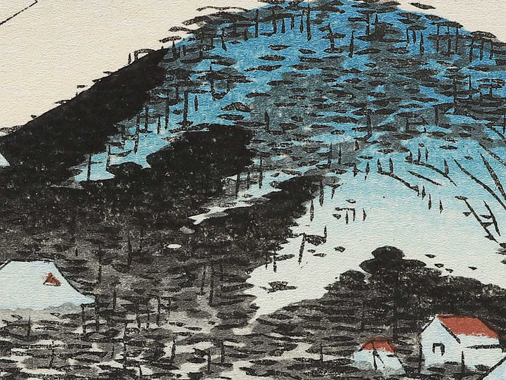 Evening bell at Miidera from the series Eight Views of Omi by Utagawa Hiroshige, (Medium print size) / BJ352-247