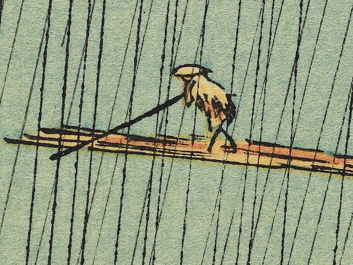 Sudden Shower Over Ohashi Bridge and Atake from the series One Hundred Famous Views of Edo by Utagawa Hiroshige, (Medium print size) / BJ330-652
