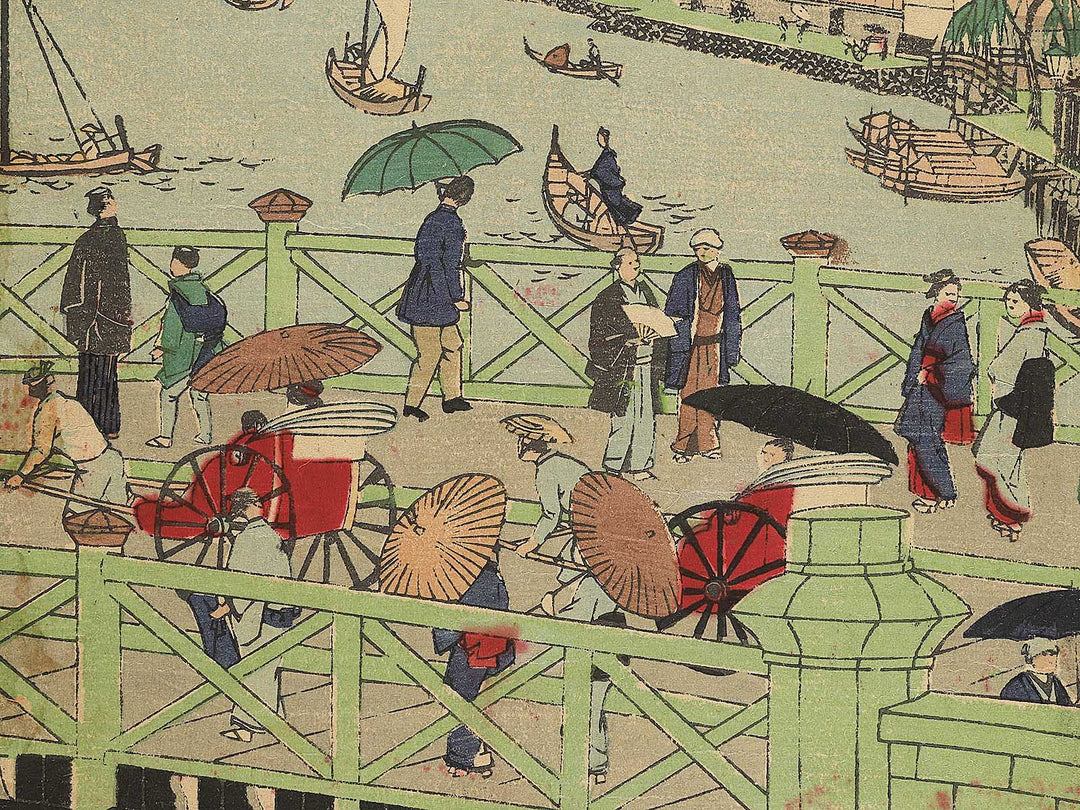 Tokyo meisho Ryogokubashi shinchiku no zu by Utagawa HIroshige III / BJ350-371