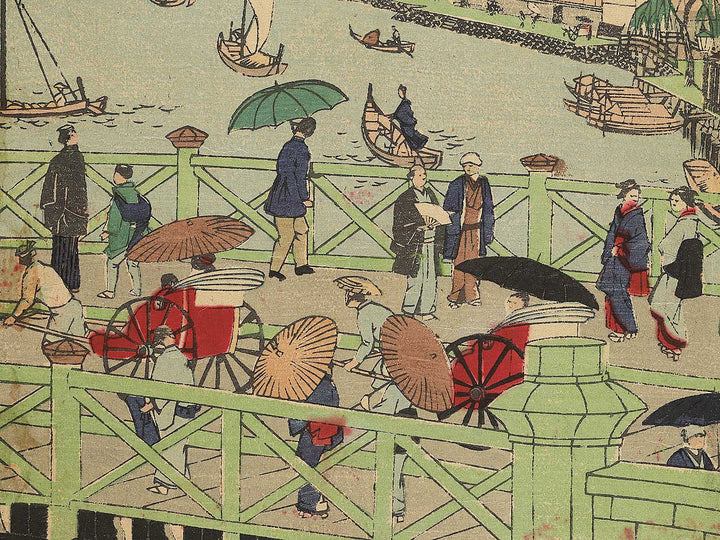 Tokyo meisho Ryogokubashi shinchiku no zu by Utagawa HIroshige III / BJ350-371