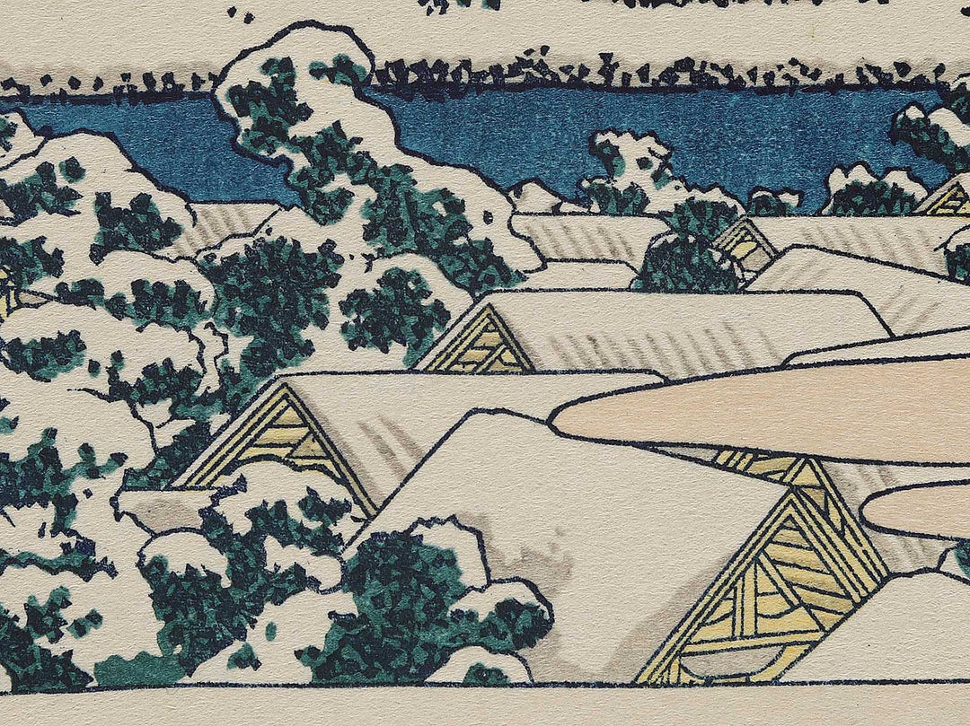 Snowy Morning at Koishikawa from the series Thirty-six Views of Mount Fuji by Katsushika Hokusai, (Medium print size) / BJ291-641