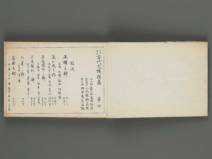 Nihon meiga kodai monyo ruishu Volume 7 by Tanaka Yumi / BJ295-344