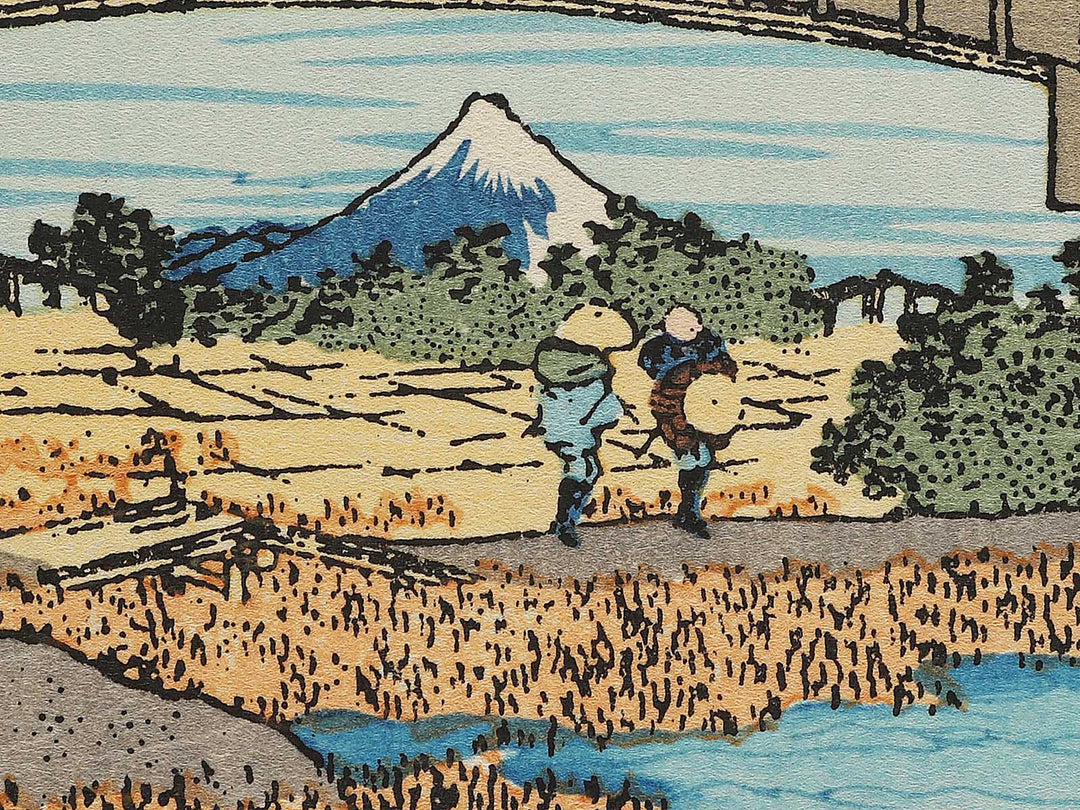 Nanabashi ichiran no fuji from the series One Hundred Views of Mount Fuji by Katsushika Hokusai, (Medium print size) / BJ293-293