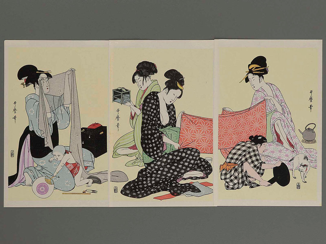 Harishigoto by Kitagawa Utamaro, (Medium print size) / BJ218-743