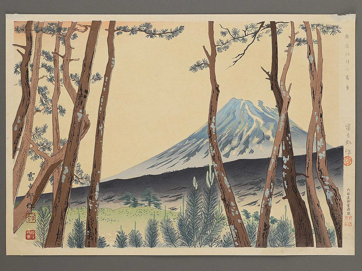 Fuji from the Pine Forest at Harajiku from the series Fuji sanjurokkei no uchi by Tokuriki Tomikichiro / BJ298-515