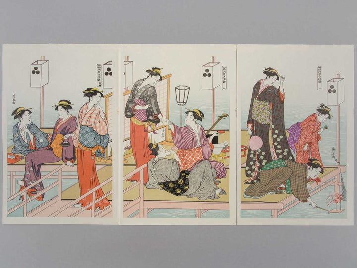 Shijo gawara yusuzumi no tei by Torii Kiyonaga, (Medium print size) / BJ225-918