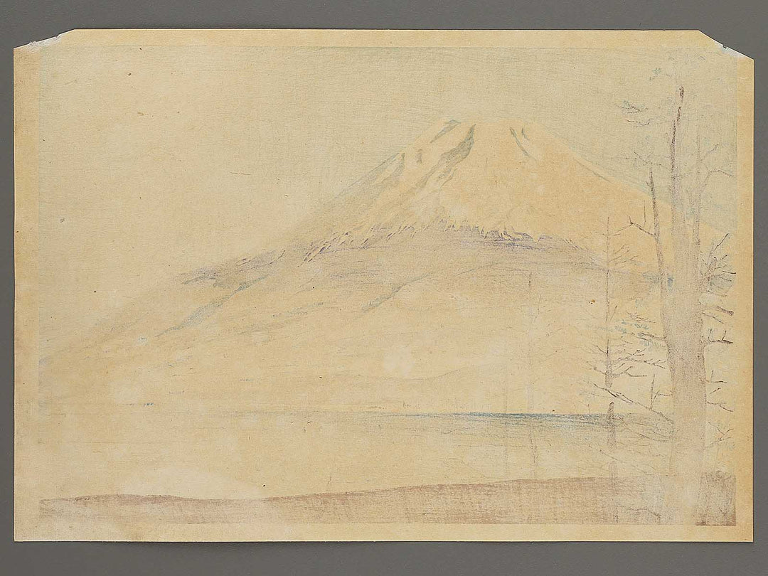 Mt. Fuji from Lake Yamanaka from the series Fuji sanjurokkei no uchi by Tokuriki Tomikichiro, (Large print size) / BJ298-837