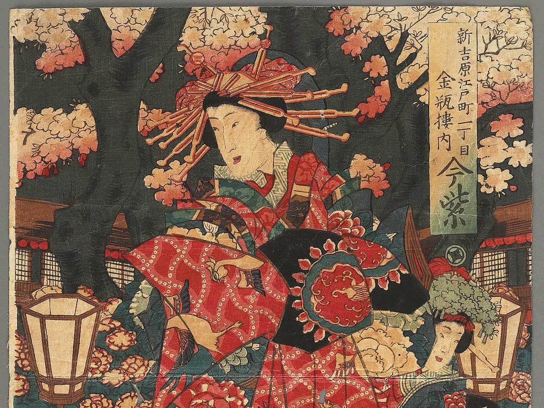 Shinyoshiwara Edomachiicchome Kinpeiro nai Imamurasaki by Ochiai Yoshiiku / BJ295-540