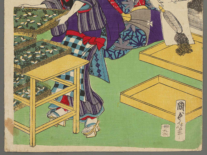 Kaiko yashinai gusa by Utagawa Kunisada II / BJ301-371