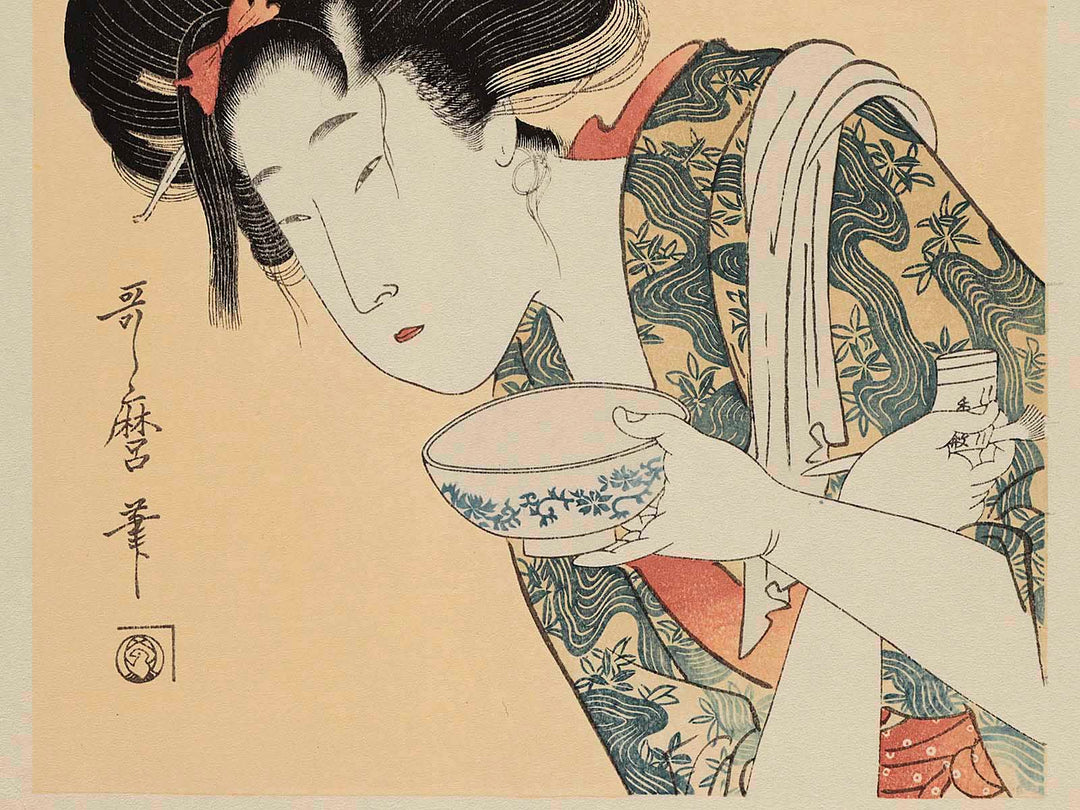 A Socalled Idle Girl from the series Prespective Bridges Judged through Parent's Moralizing Spectacles by Kitagawa Utamaro, (Medium print size) / BJ228-522