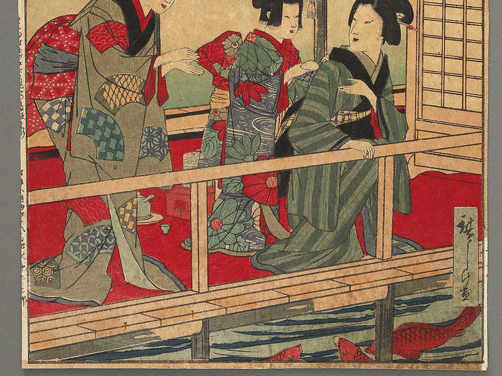 Kameido tenjin no uchi fuji no hana from the series Tokyo meisho bijin zoroi by Utagawa HIroshige   / BJ299-579