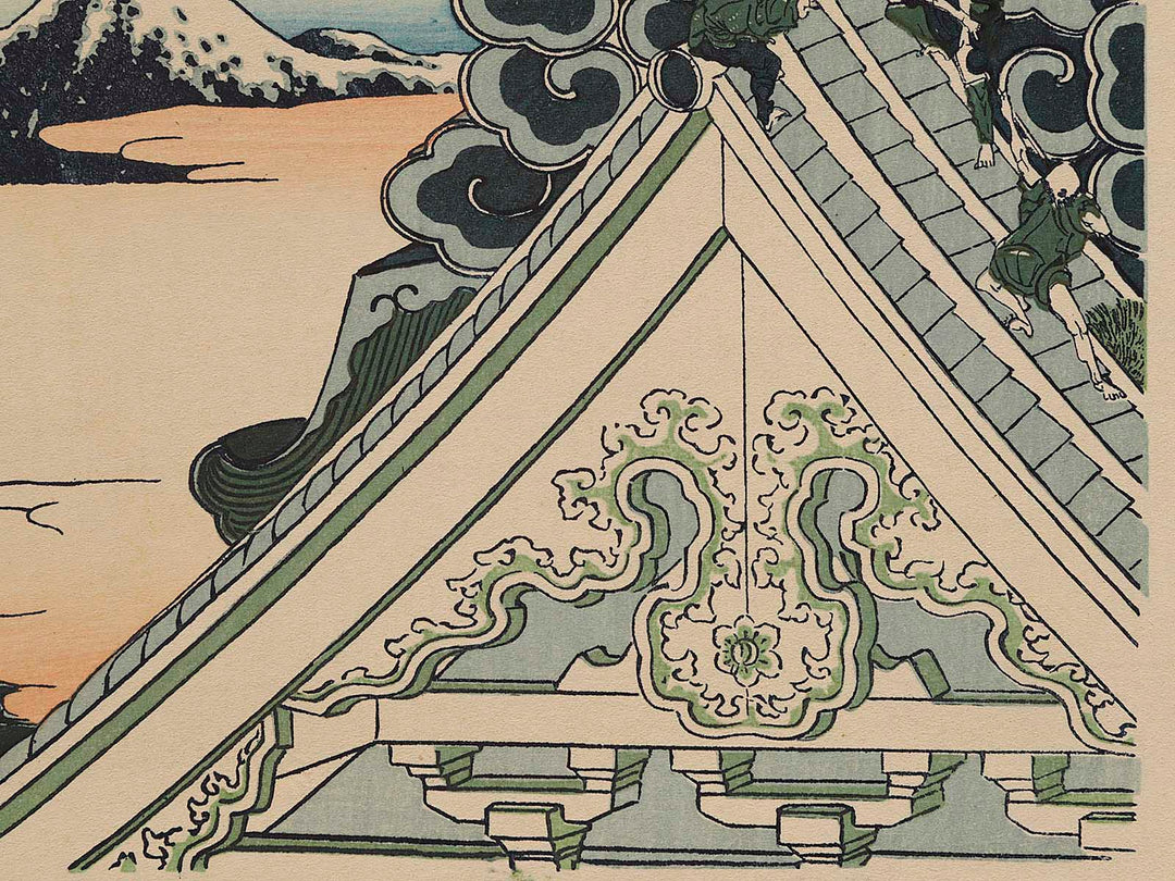 Honganji Temple at Asakusa in Edo from the series Thirty-six Views of Mount Fuji by Katsushika Hokusai, (Medium print size) / BJ280-364