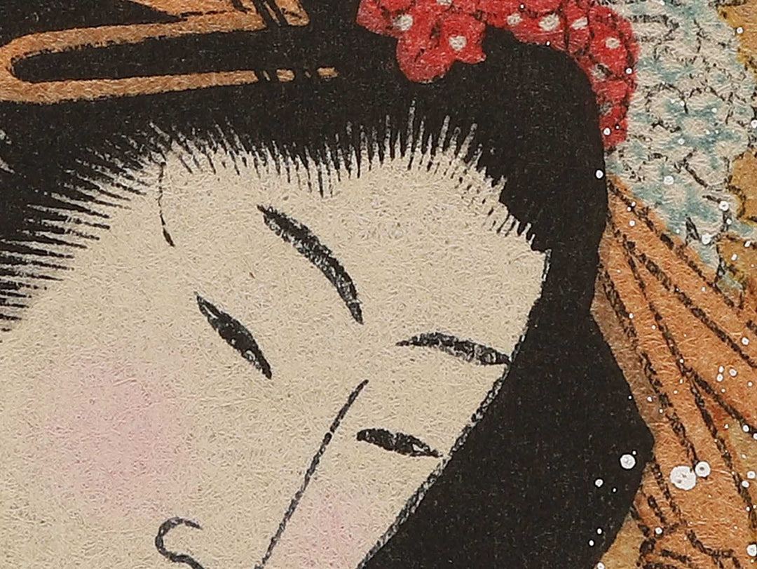 Beauty with Umbrella in the Snow by Katsushika Hokusai, (Medium print size) / BJ293-391