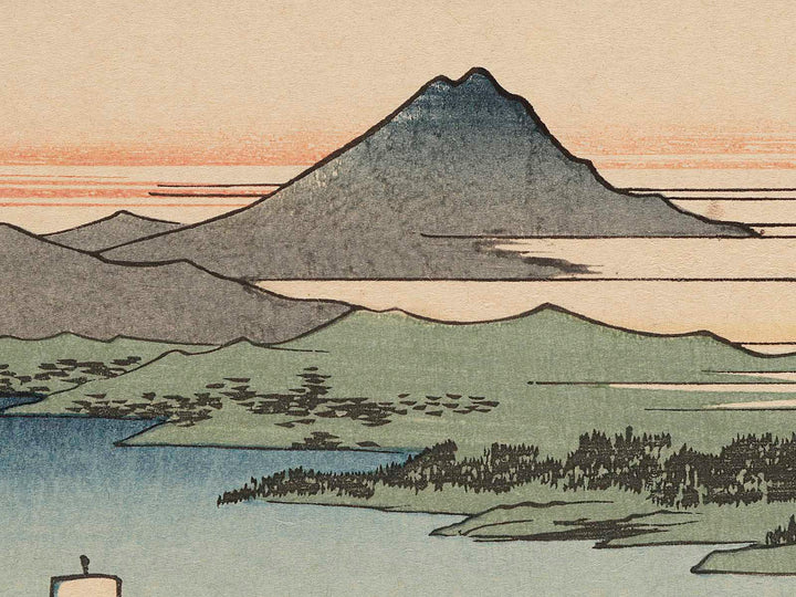 Evening glow at Seta from the series Eight Views of Omi by Utagawa Hiroshige, (Large print size) / BJ278-565