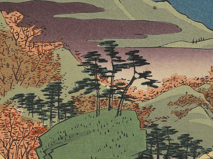 Tatsuta Mountain and Tatsuta River from the series Famous Views of the Sixty-odd Provinces by Utagawa Hiroshige, (Large print size) / BJ299-166
